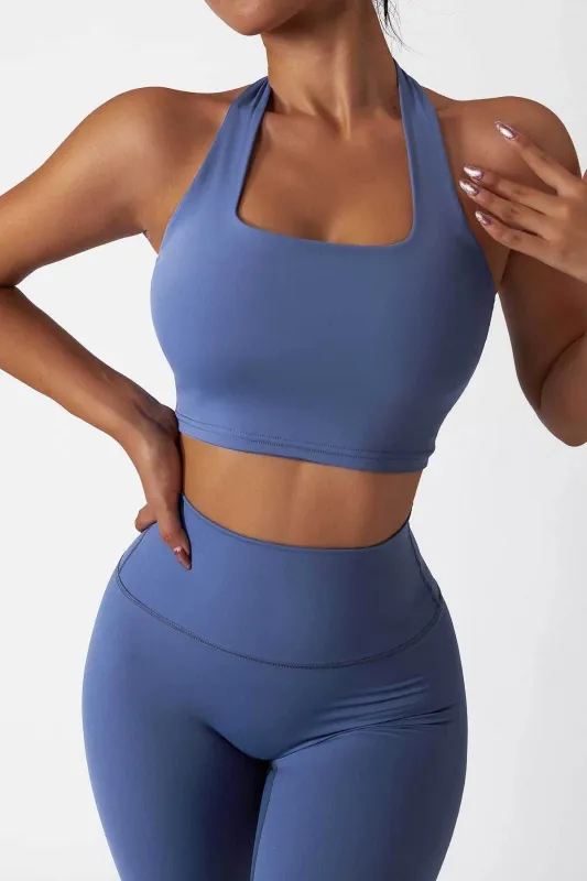 Halter Neckline Backless Sports Bra sold by CRAVE by Frederick Wilhelm