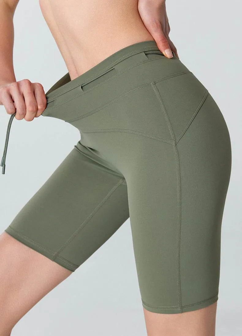 High Waisted Tummy Control Biker Shorts with Adjustable Waist sold by CRAVE by Frederick Wilhelm product image thumbnail 2