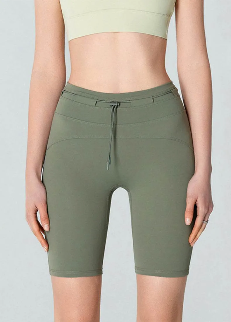 High Waisted Tummy Control Biker Shorts with Adjustable Waist sold by CRAVE by Frederick Wilhelm