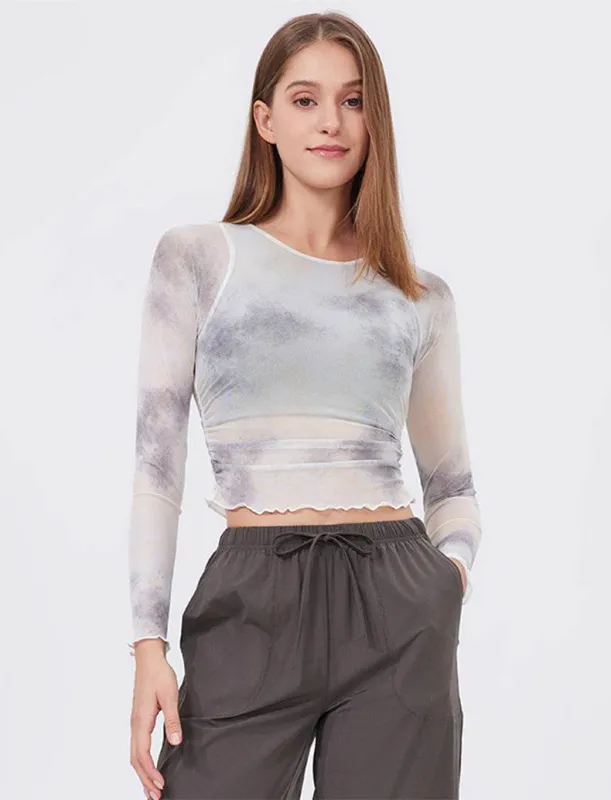 Tie Dyed Mesh Long Sleeve Workout T-Shirt sold by CRAVE by Frederick Wilhelm