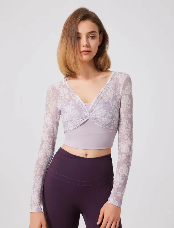 Floral Print Long Sleeve Workout Mesh T-Shirt sold by CRAVE by Frederick Wilhelm