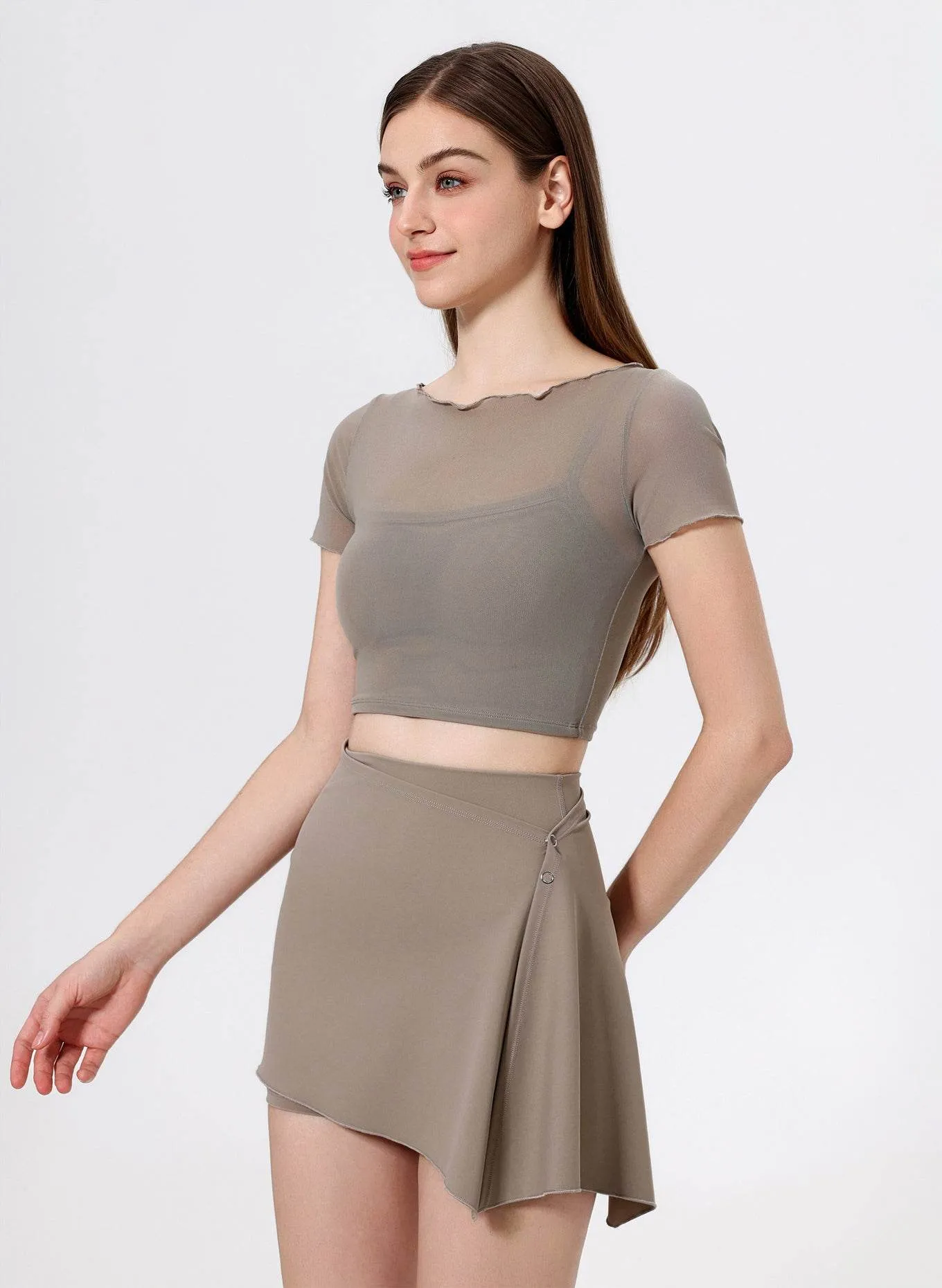 Mesh Sport Crop T-Shirts with Built-in Chest Pad sold by CRAVE by Frederick Wilhelm product image thumbnail 3