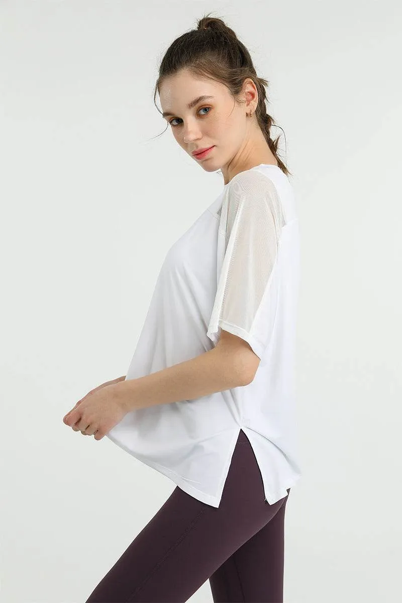 Mesh Splicing Short Sleeve Sports Loose T-Shirts sold by CRAVE by Frederick Wilhelm product image thumbnail 5