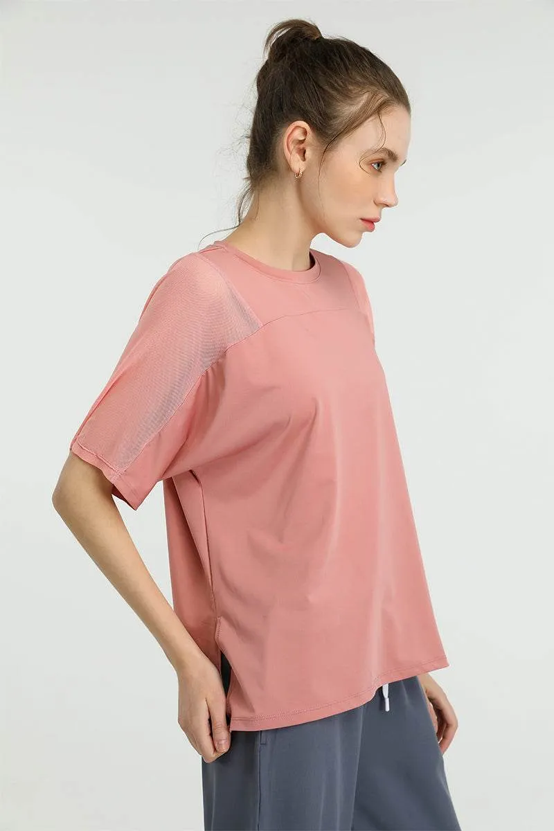 Mesh Splicing Short Sleeve Sports Loose T-Shirts sold by CRAVE by Frederick Wilhelm product image thumbnail 3