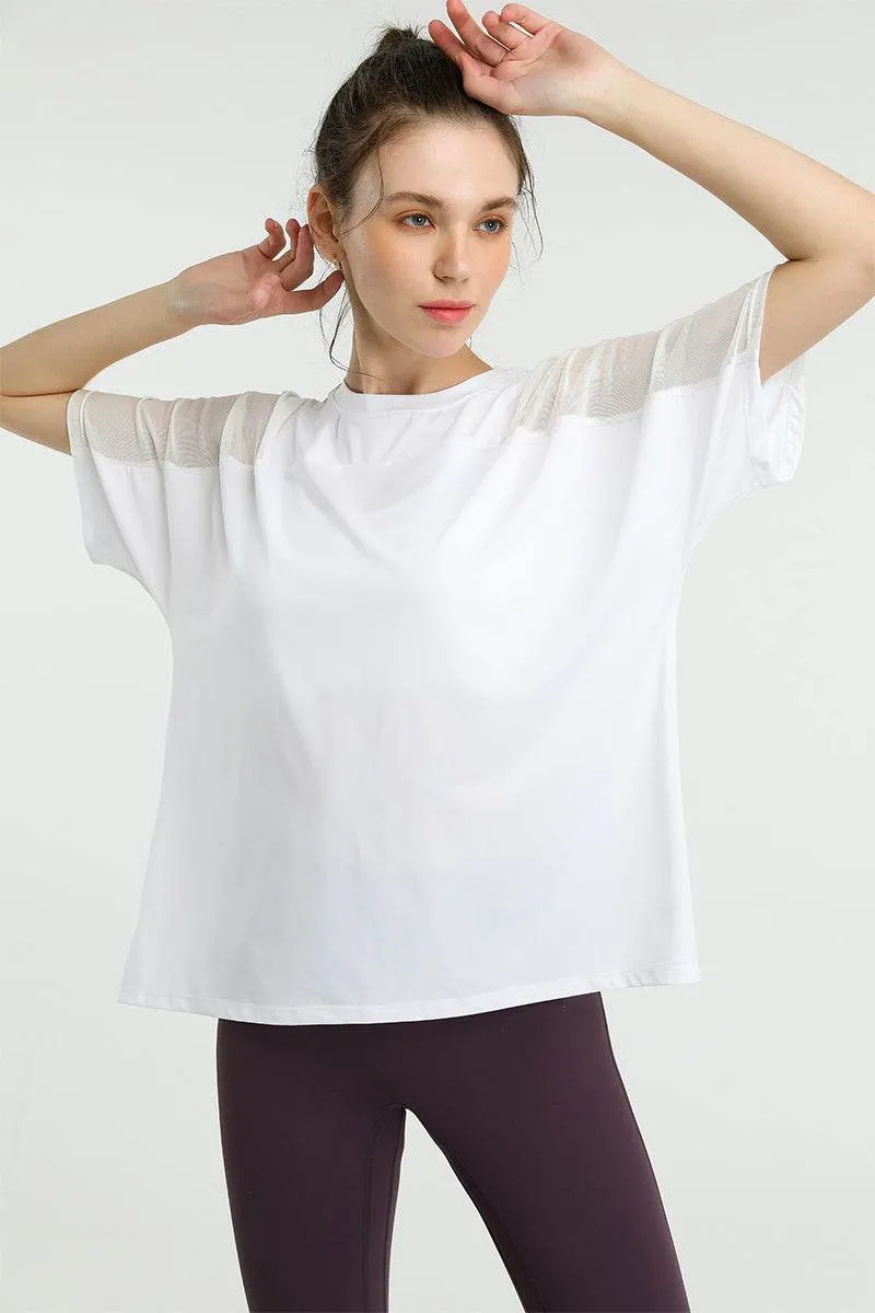 Mesh Splicing Short Sleeve Sports Loose T-Shirts sold by CRAVE by Frederick Wilhelm product image thumbnail 4