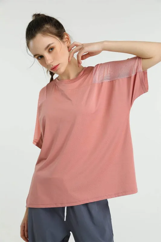 Mesh Splicing Short Sleeve Sports Loose T-Shirts sold by CRAVE by Frederick Wilhelm