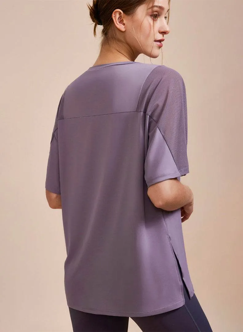 Mesh Splicing Short Sleeved Sports Loose T-Shirt sold by CRAVE by Frederick Wilhelm product image thumbnail 2