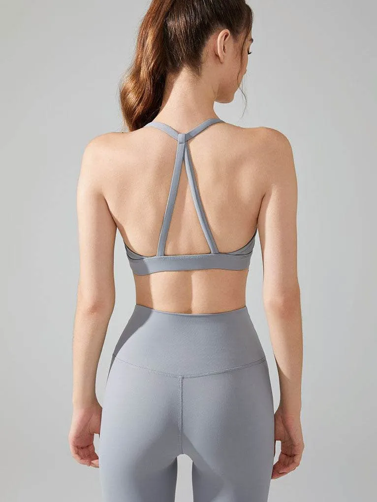 Cross Spaghetti Straps Sports Bra with Removable Chest Pad sold by CRAVE by Frederick Wilhelm product image thumbnail 2