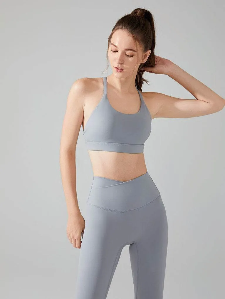 Cross Spaghetti Straps Sports Bra with Removable Chest Pad sold by CRAVE by Frederick Wilhelm product image thumbnail 3