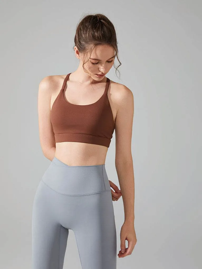 Cross Spaghetti Straps Sports Bra with Removable Chest Pad sold by CRAVE by Frederick Wilhelm product image thumbnail 5