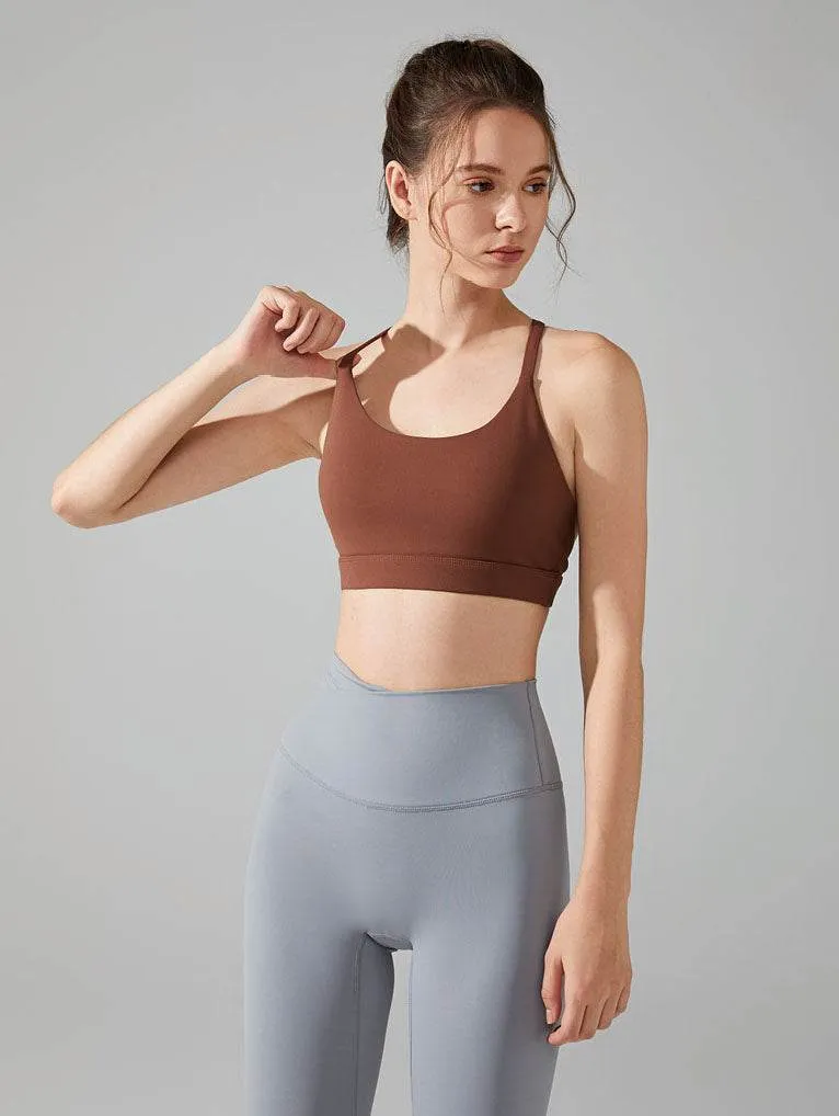 Cross Spaghetti Straps Sports Bra with Removable Chest Pad sold by CRAVE by Frederick Wilhelm product image thumbnail 4