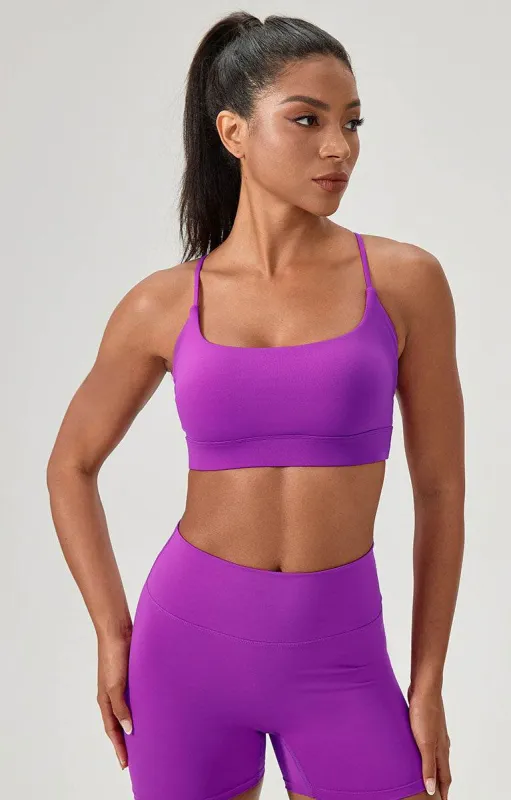 Cross Spaghetti Straps Sports Bra with Chest Pad sold by CRAVE by Frederick Wilhelm