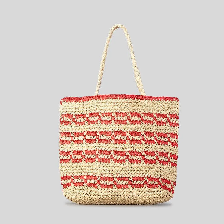 Straw Beach Tote Bag Handmade Woven Hobo Handbag sold by CRAVE by Frederick Wilhelm product image thumbnail 5