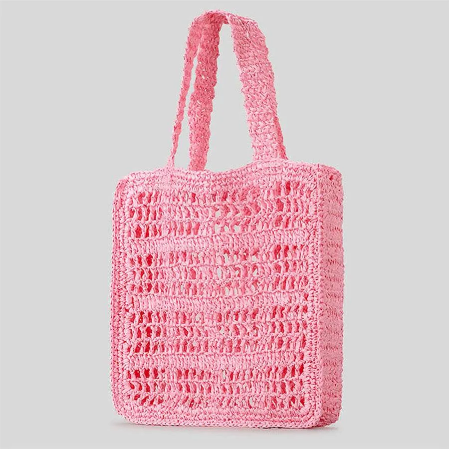 Summer Straw Beach Tote Bag Handwoven Handbag sold by CRAVE by Frederick Wilhelm product image thumbnail 4