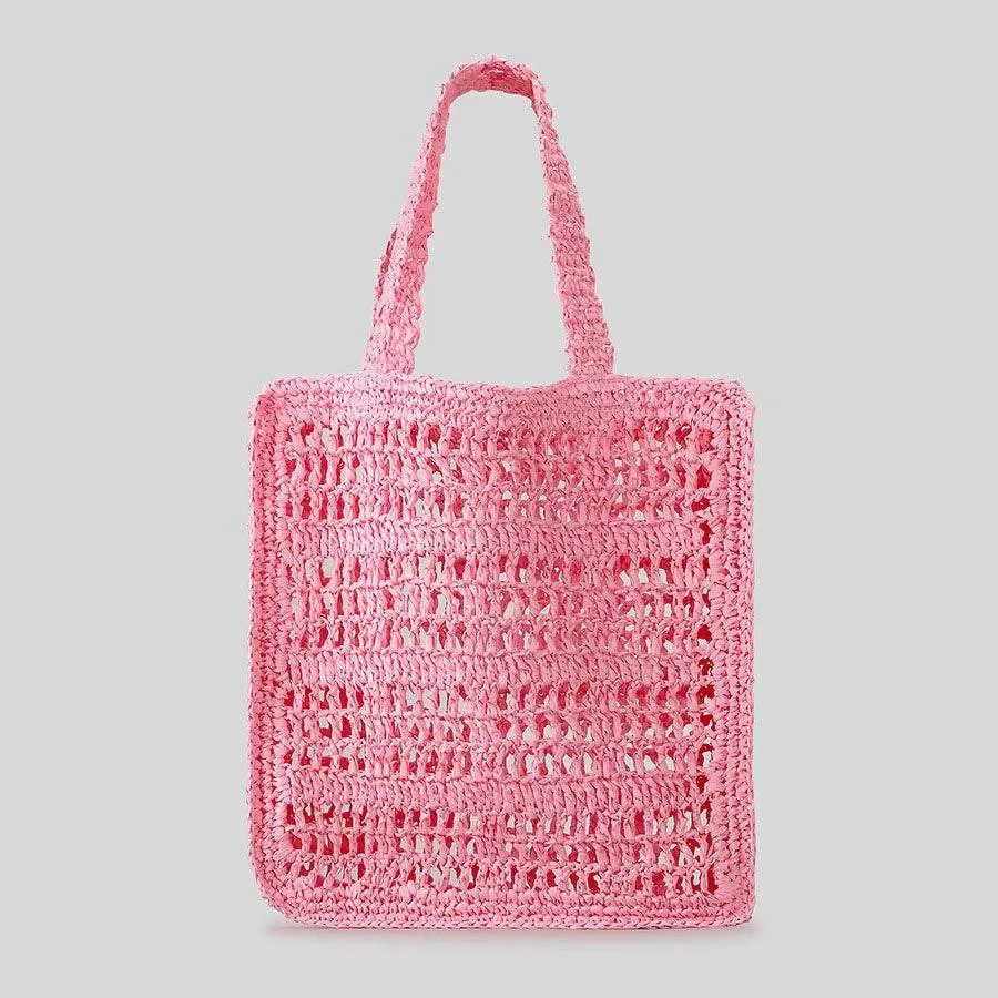 Summer Straw Beach Tote Bag Handwoven Handbag sold by CRAVE by Frederick Wilhelm product image thumbnail 3
