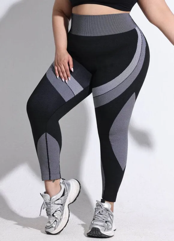 Plus Size Color Block High Waist Yoga Leggings sold by CRAVE by Frederick Wilhelm