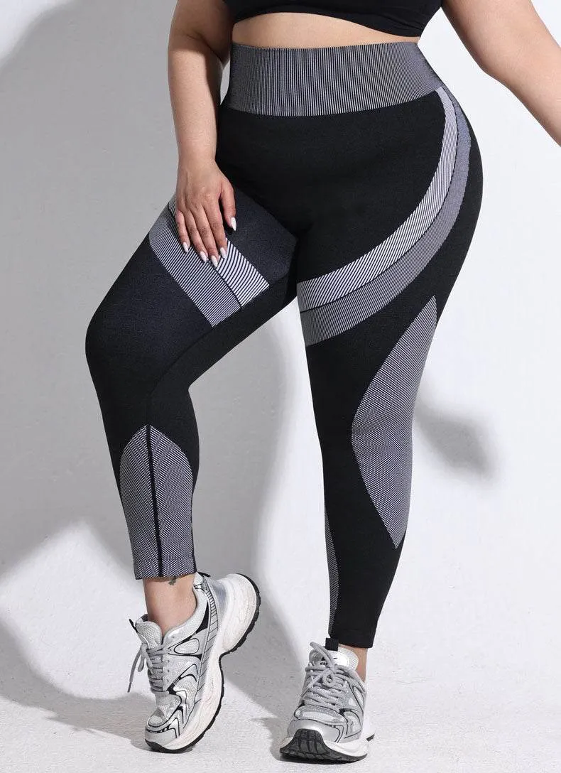 Plus Size Color Block High Waist Yoga Leggings sold by CRAVE by Frederick Wilhelm