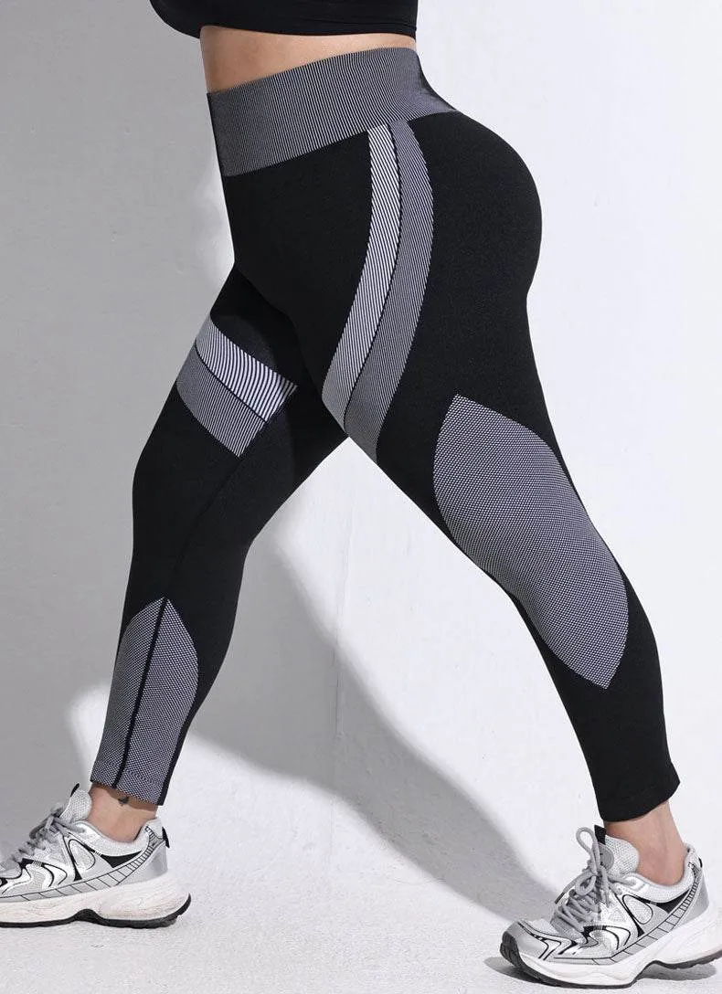Plus Size Color Block High Waist Yoga Leggings sold by CRAVE by Frederick Wilhelm product image thumbnail 4