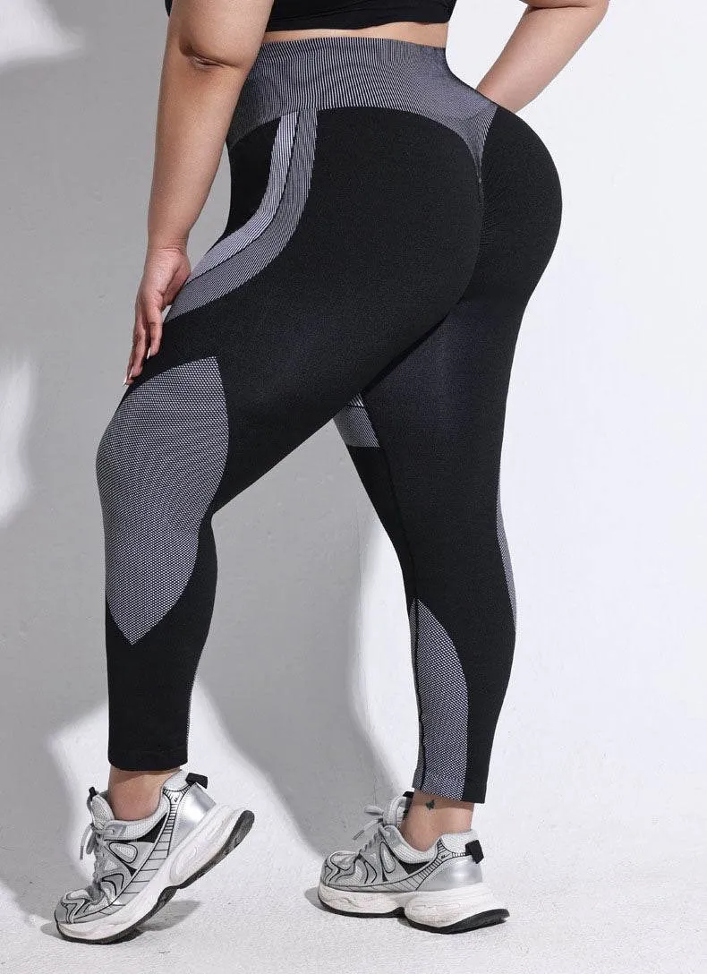 Plus Size Color Block High Waist Yoga Leggings sold by CRAVE by Frederick Wilhelm product image thumbnail 2