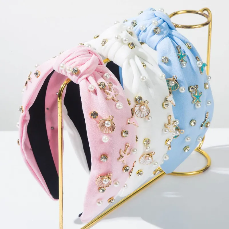 Ocean Element Headband with Diamonds Shells Pearls Starfish sold by CRAVE by Frederick Wilhelm