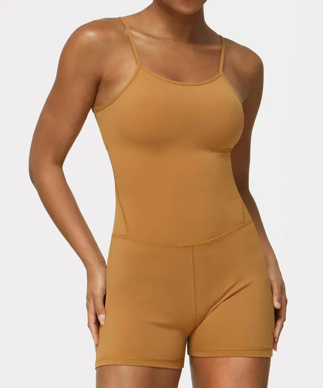 Crossover Back One Piece Yoga Bodysuit with Removable Pads sold by CRAVE by Frederick Wilhelm