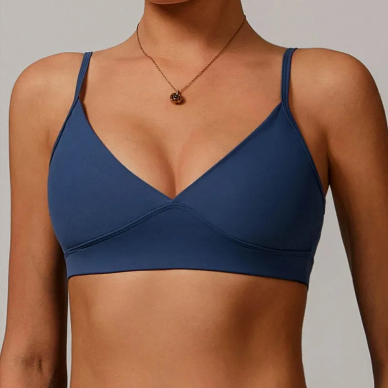 V Neck Sports Bra with Adjustable Spaghetti Straps sold by CRAVE by Frederick Wilhelm