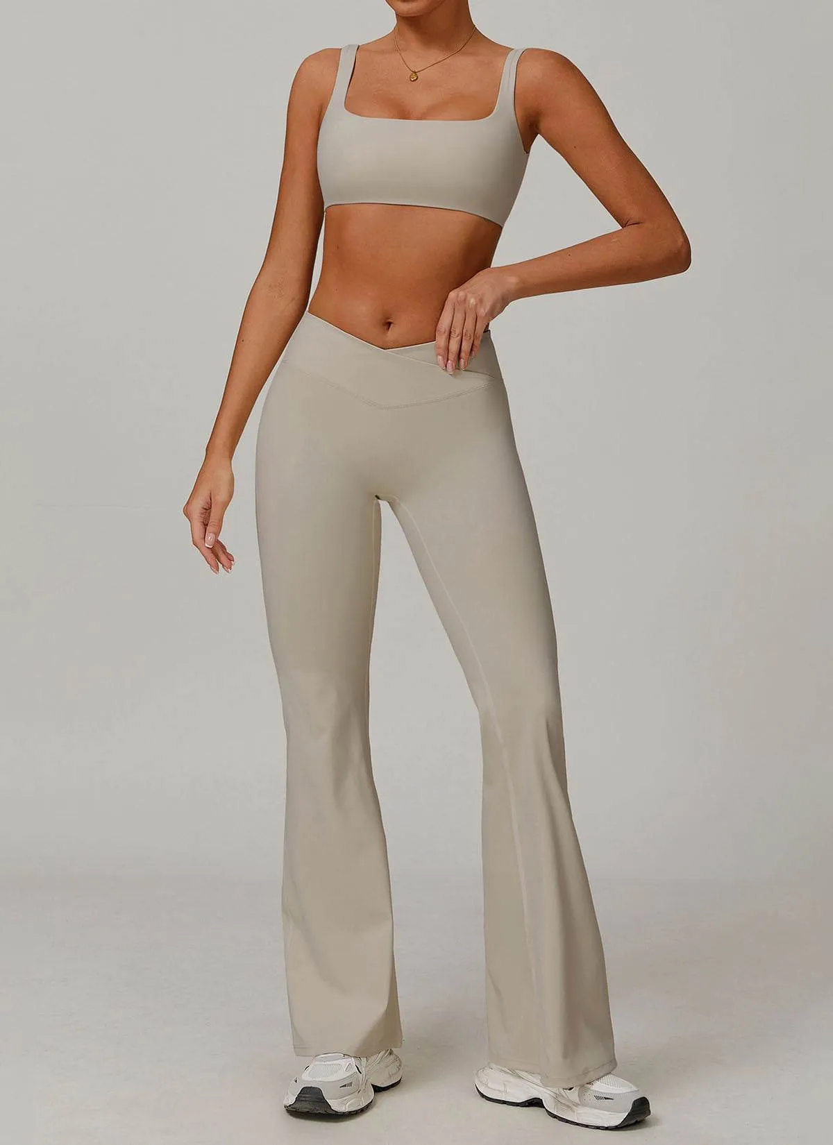 Activewear Sets with Square Neck Sports Bras and Flare Pants sold by CRAVE by Frederick Wilhelm product image thumbnail 5
