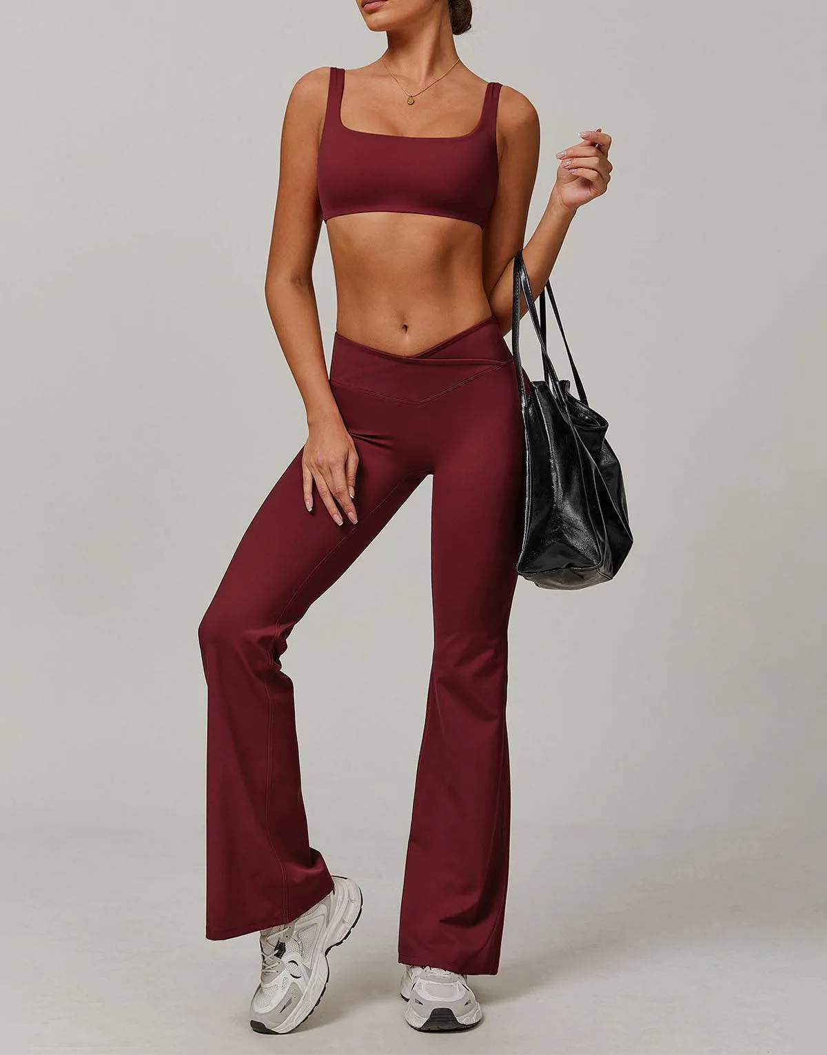 Activewear Sets with Square Neck Sports Bras and Flare Pants sold by CRAVE by Frederick Wilhelm