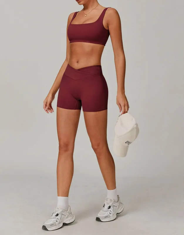 Activewear Sets with Square Neck Sports Bras and Shorts sold by CRAVE by Frederick Wilhelm