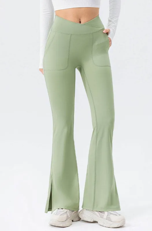 High Waisted Bootcut Flare Yoga Pants with Pockets sold by CRAVE by Frederick Wilhelm