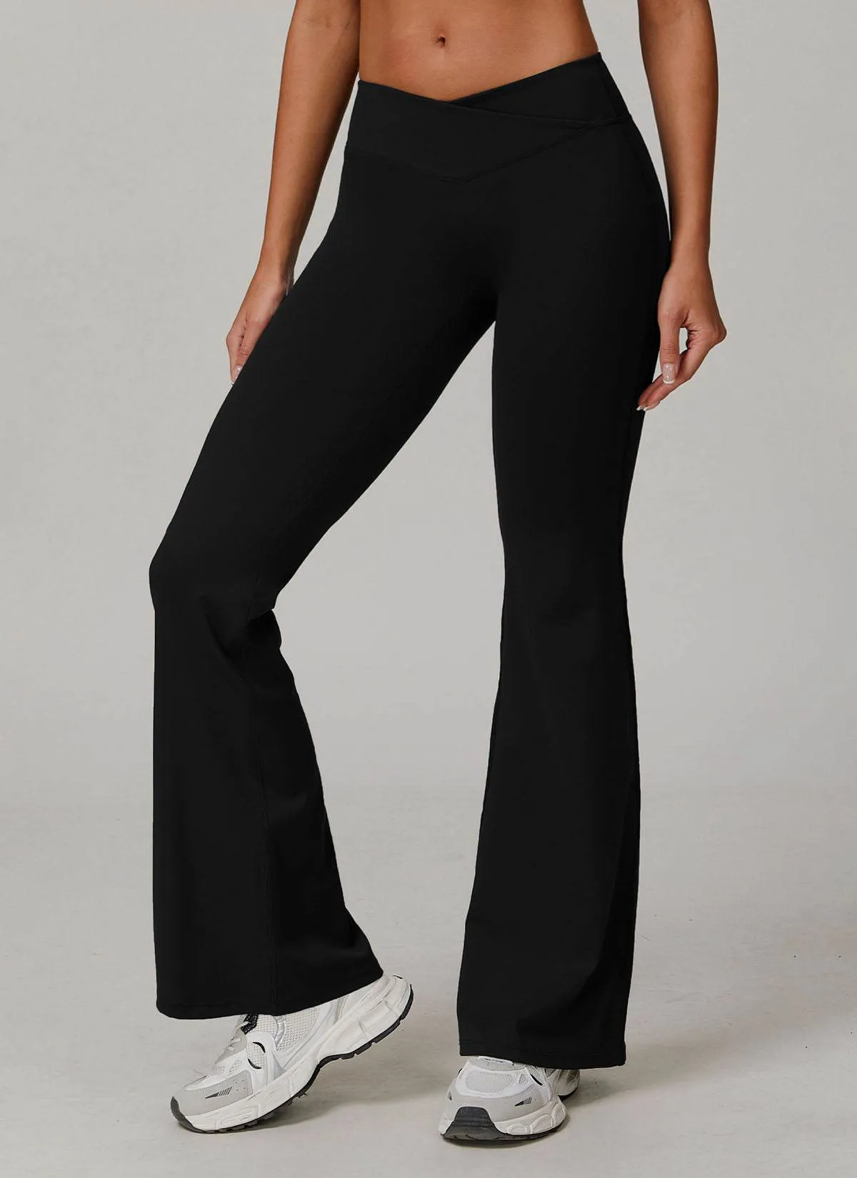 High Waisted Tummy Control Casual Flare Yoga Pants sold by CRAVE by Frederick Wilhelm product image thumbnail 3