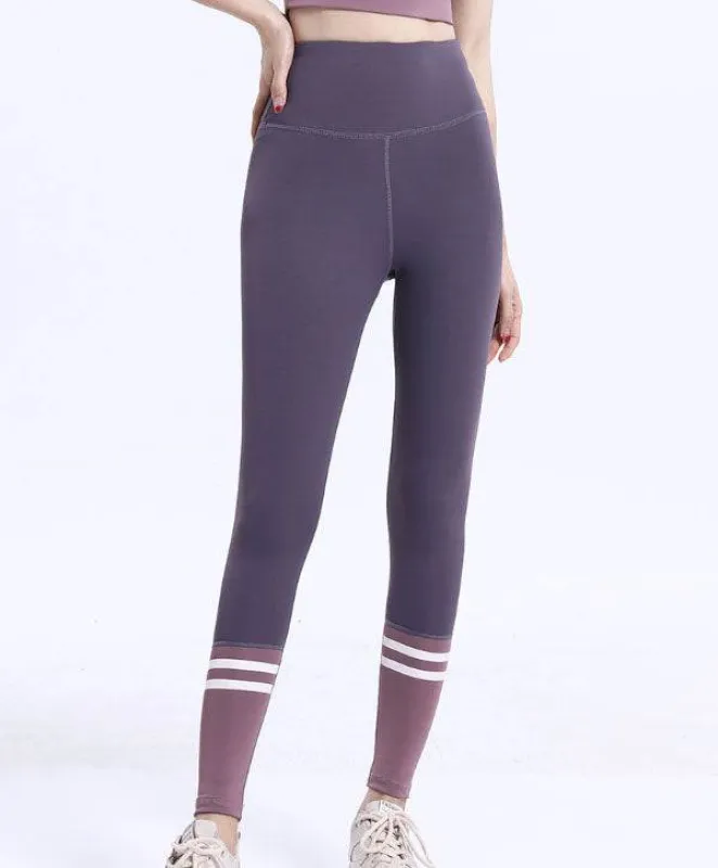 High Waist Contrasting Colors Striped Sports Leggings sold by CRAVE by Frederick Wilhelm