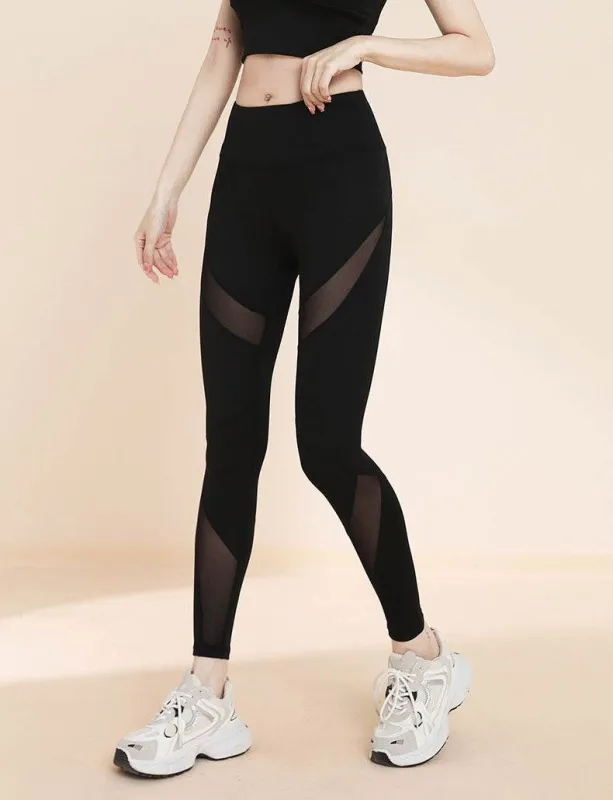 High Waisted Mesh Tummy Control Yoga Leggings sold by CRAVE by Frederick Wilhelm