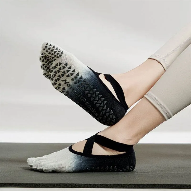 Tie-dye Lace Five Finger Non-Slip Yoga Socks sold by CRAVE by Frederick Wilhelm