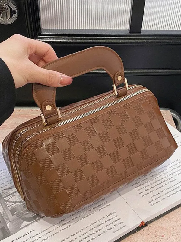 PU Leather Pouch Open Flat Cosmetic Bags with Handle sold by CRAVE by Frederick Wilhelm