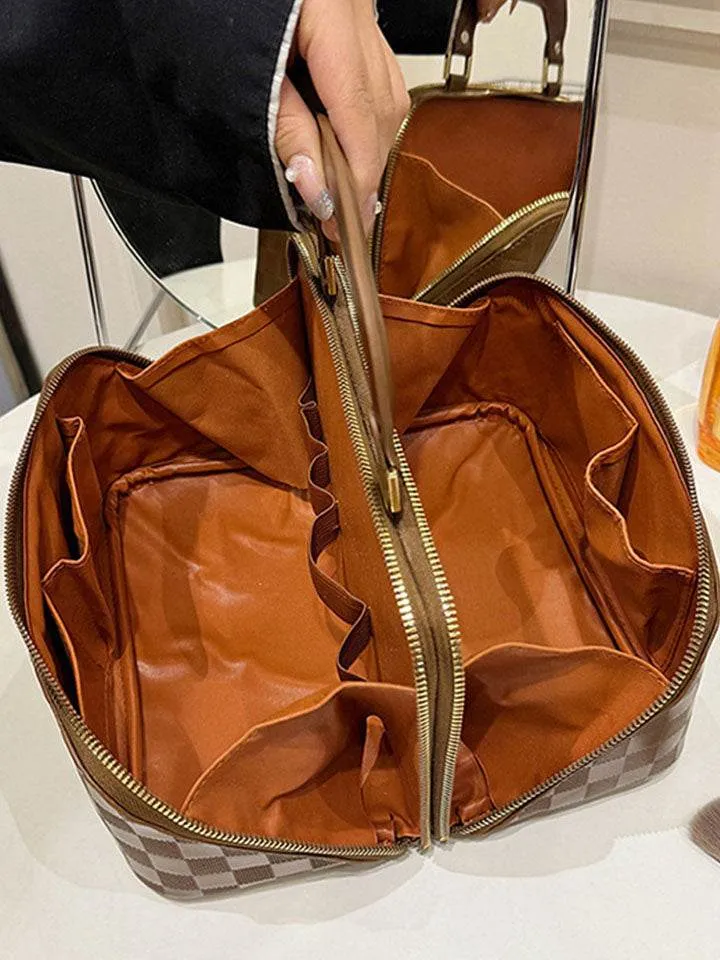 PU Leather Pouch Open Flat Cosmetic Bags with Handle sold by CRAVE by Frederick Wilhelm product image thumbnail 3