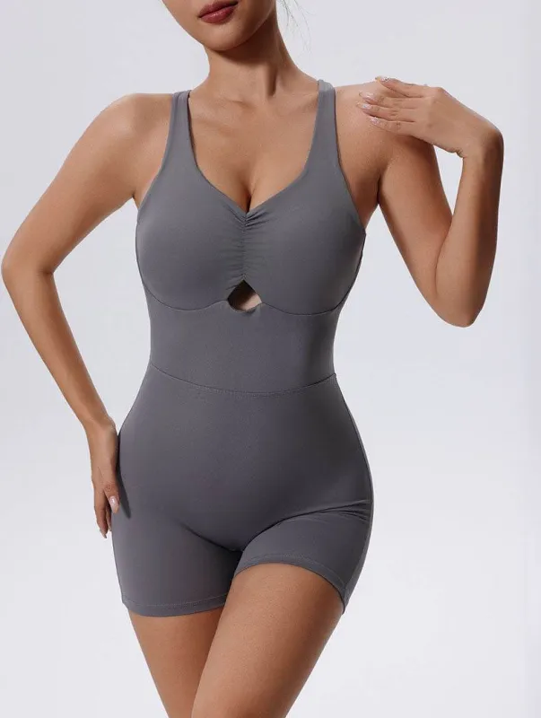 V Neck Short Yoga Jumpsuit sold by CRAVE by Frederick Wilhelm