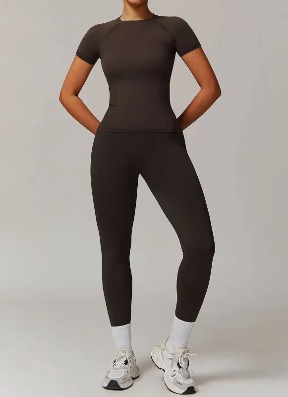 Yoga Wear Set with Short Sleeve T-Shirt and Legging sold by CRAVE by Frederick Wilhelm