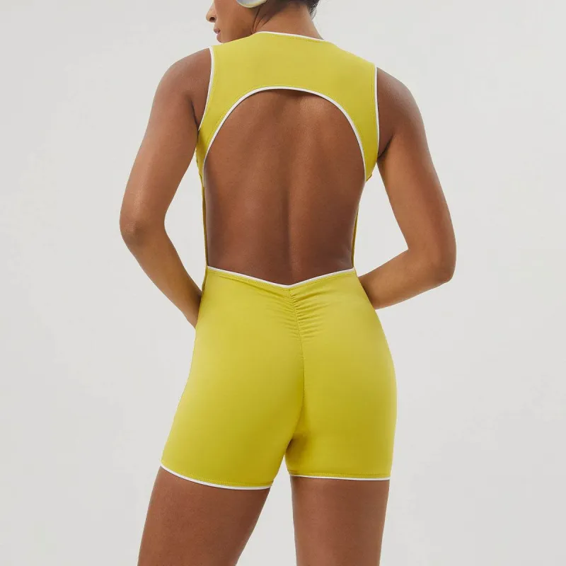 Sleeveless Yoga Jumpsuit With Chest Pad sold by CRAVE by Frederick Wilhelm