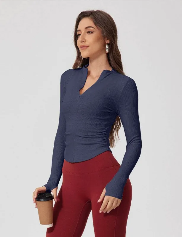 Half Zipper Long Sleeve Yoga T-Shirt sold by CRAVE by Frederick Wilhelm