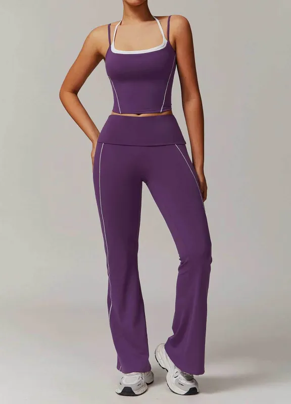 Activewear Set with Double Crossed Tank Top and Flare Pant sold by CRAVE by Frederick Wilhelm