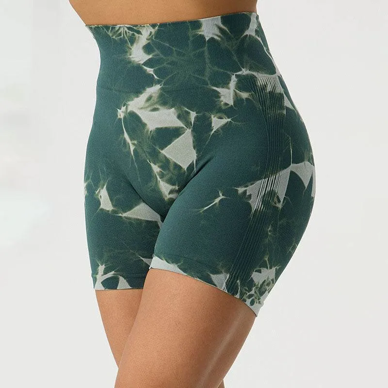 Tie Dye Print High Waist Yoga Short sold by CRAVE by Frederick Wilhelm