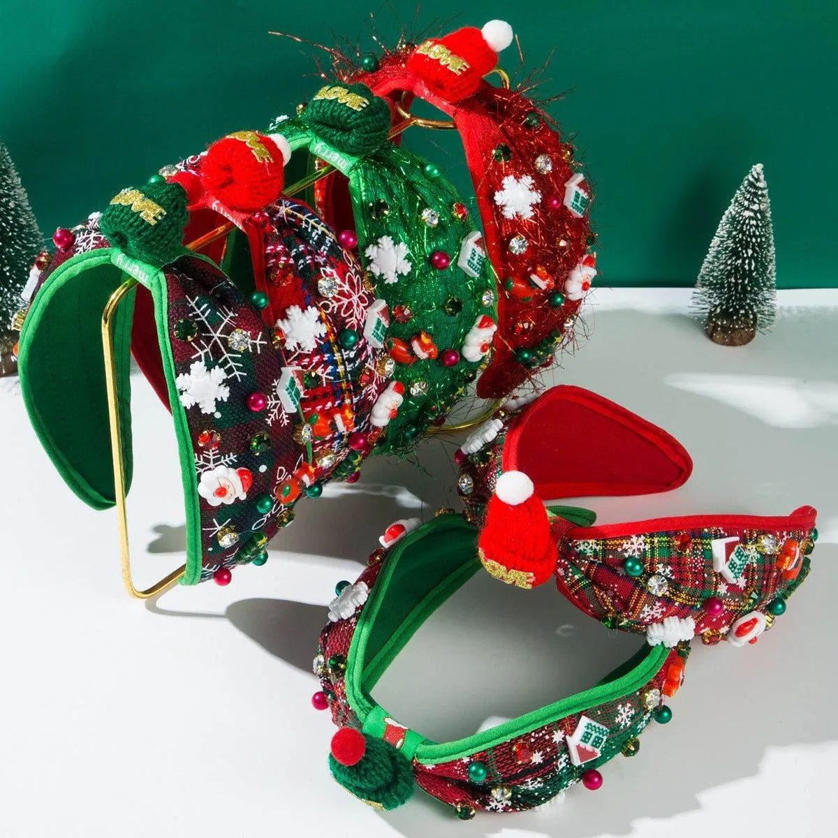 Christmas Plaid Knotted Headbands sold by CRAVE by Frederick Wilhelm