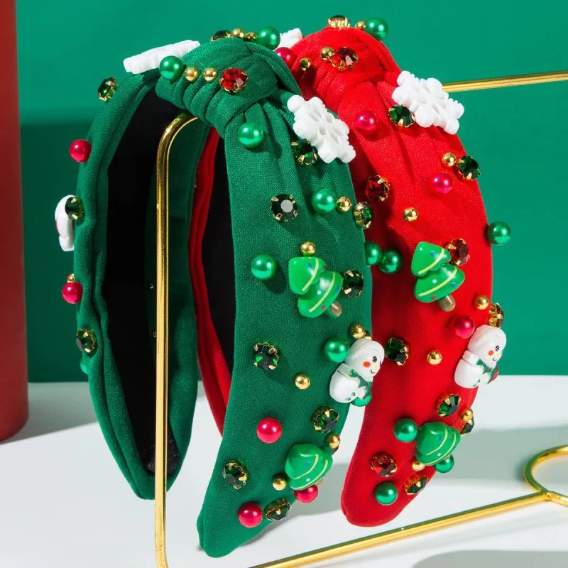 Christmas Jeweled Crystal Embellished Knotted Headband sold by CRAVE by Frederick Wilhelm