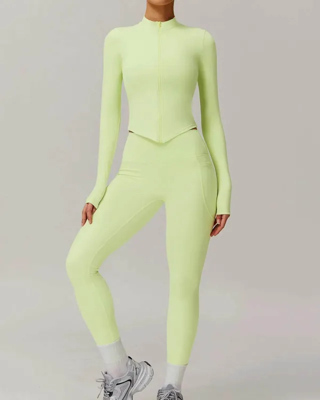 Solid Yoga Set With Sports Jacket and Legging sold by CRAVE by Frederick Wilhelm