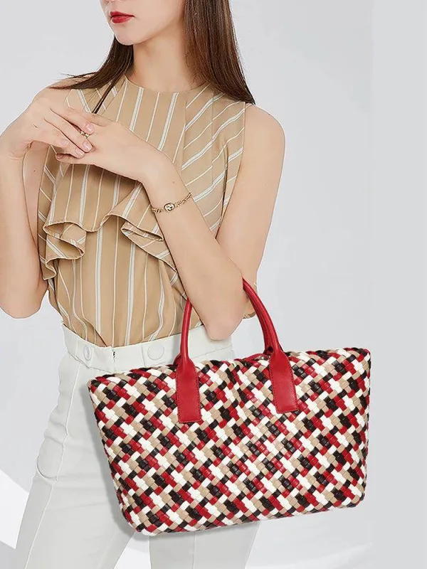 Multicolor Handmade Woven Tote Bag sold by CRAVE by Frederick Wilhelm