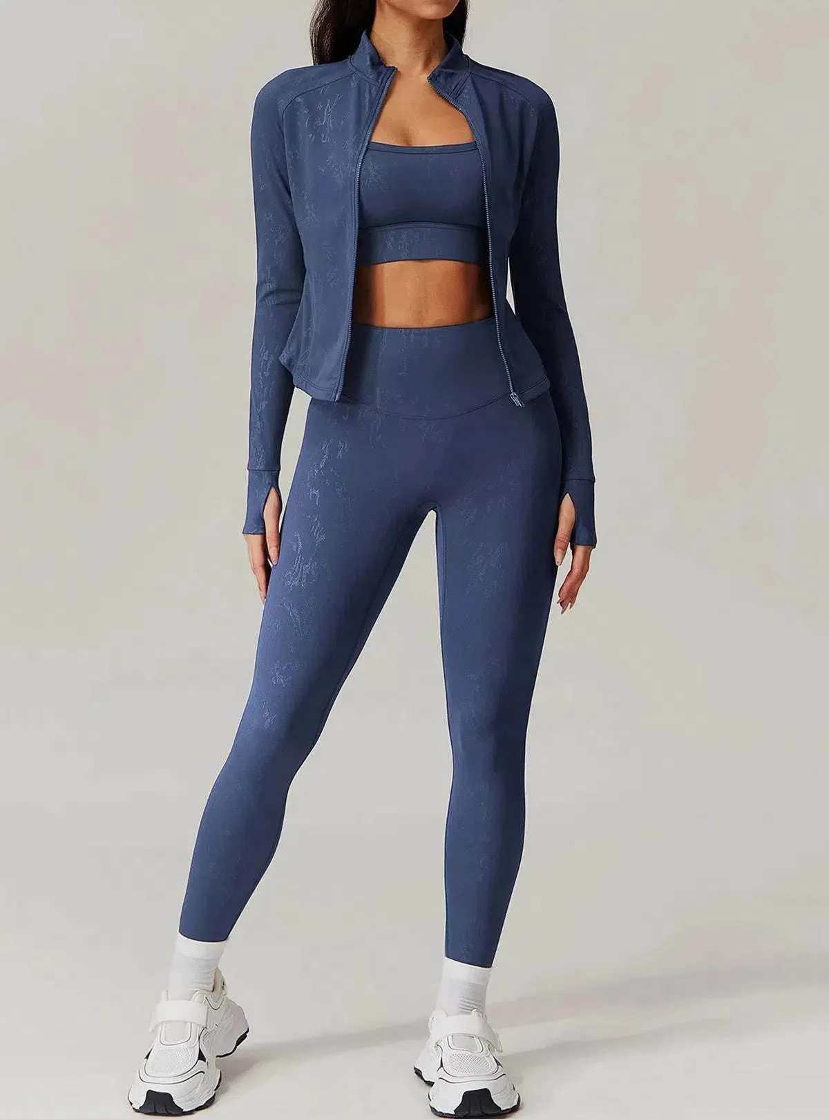 Sports Set with Full Zipper Long Sleeve Jacket and Leggings sold by CRAVE by Frederick Wilhelm product image thumbnail 4