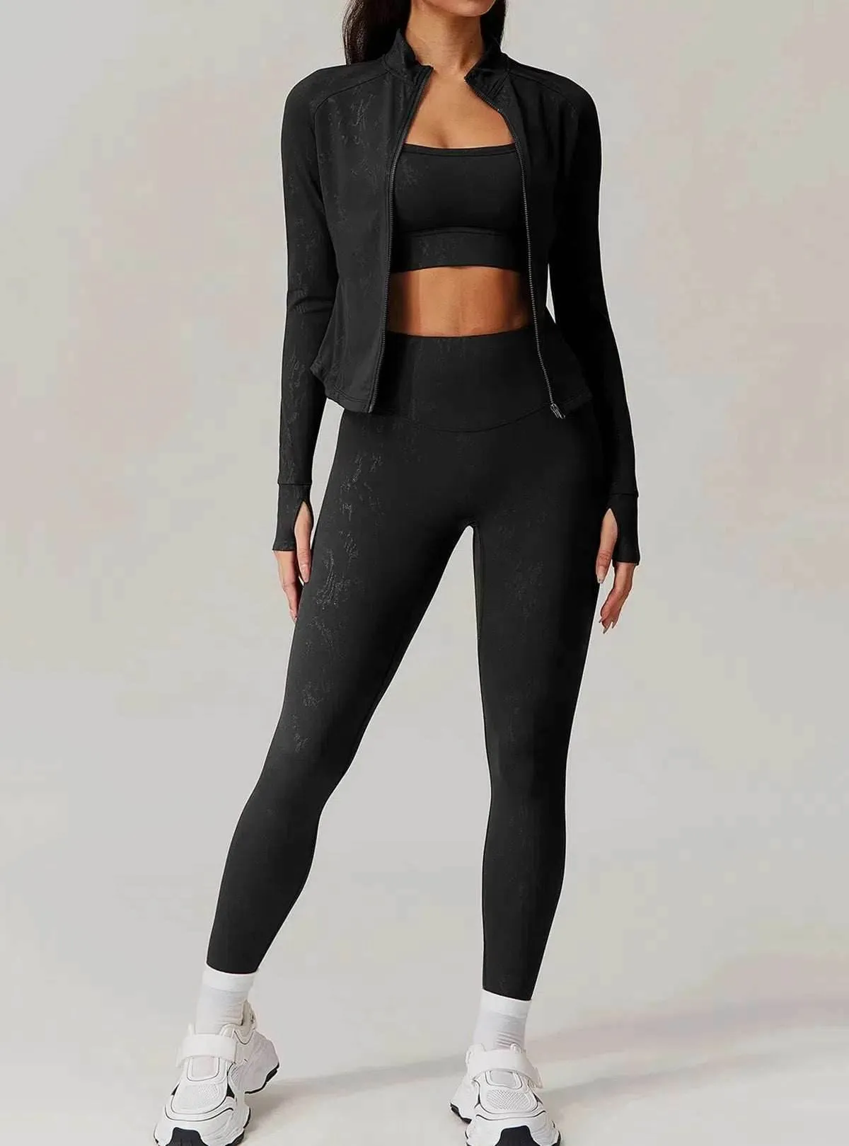 Sports Set with Full Zipper Long Sleeve Jacket and Leggings sold by CRAVE by Frederick Wilhelm