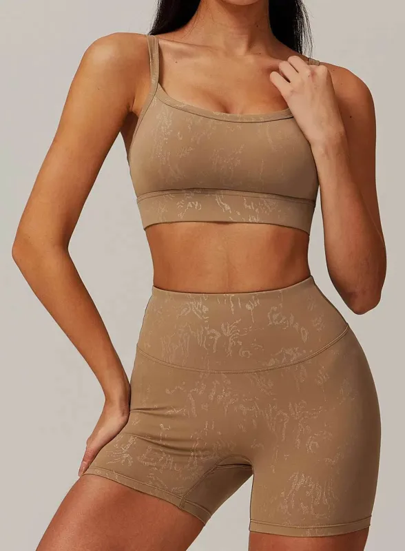 Sports Bra With Gold Blocking Pattern made by CRAVE by Frederick Wilhelm