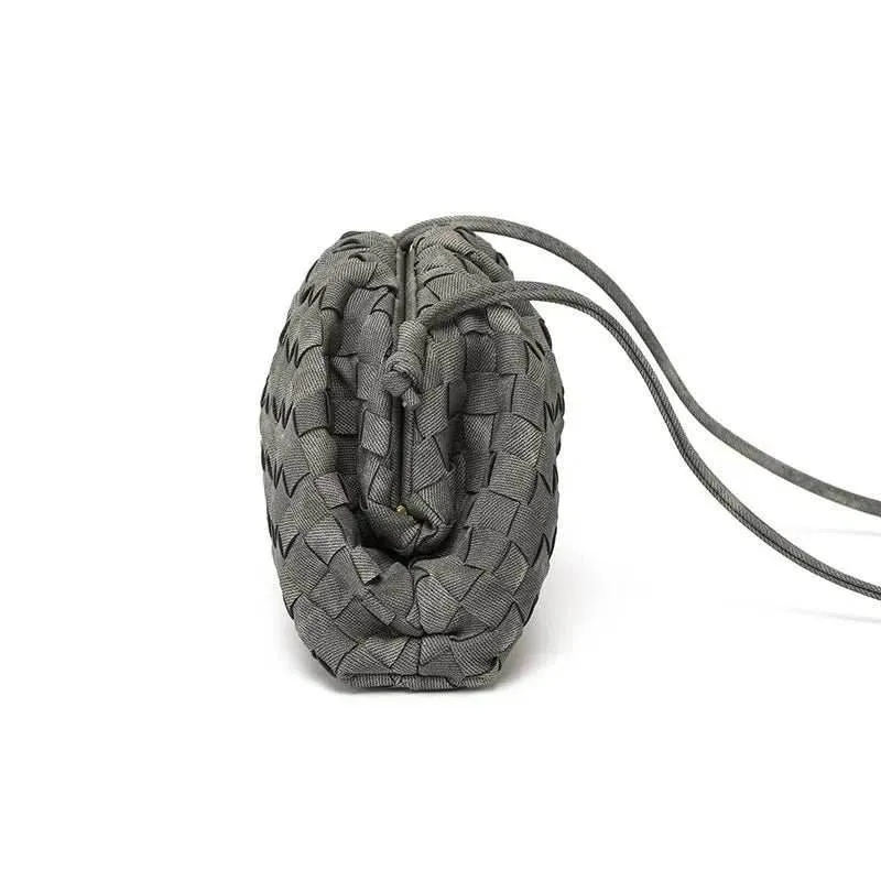 Small Denim Woven Clutches Bag with String sold by CRAVE by Frederick Wilhelm product image thumbnail 3